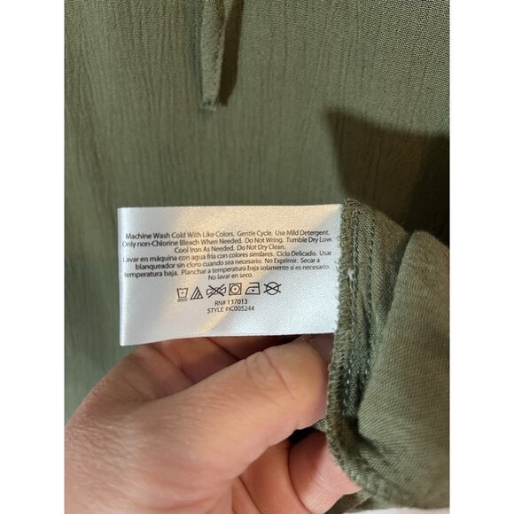 Indio Collective Medium Women’s Green Long Sleeve Embroidered Blouse - Picture 4 of 11